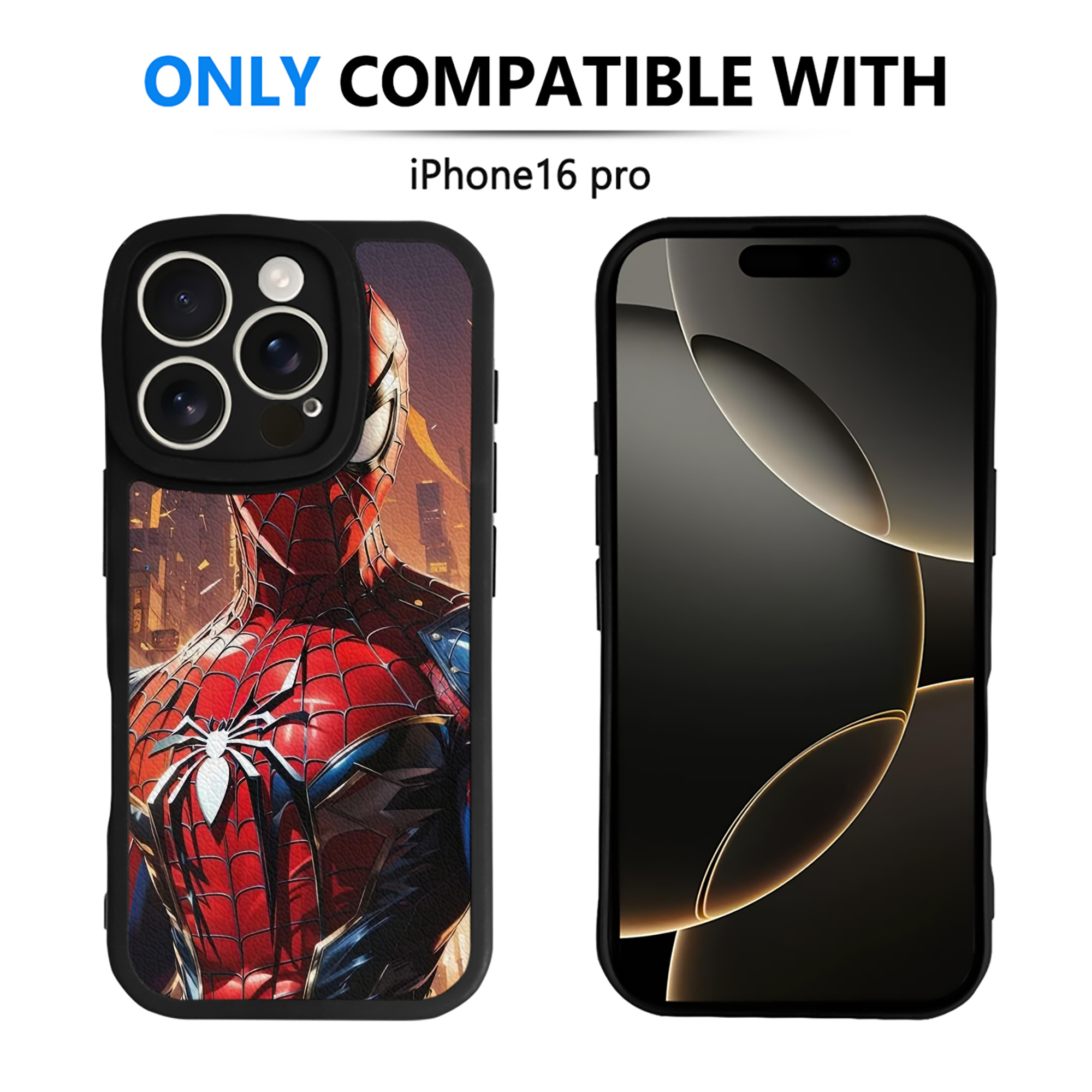 （画像用） Spider Man スパイダーマン 【iPhone 16シリーズ対応】シリコンスマホケース（レザー調） 材質：シリコン
